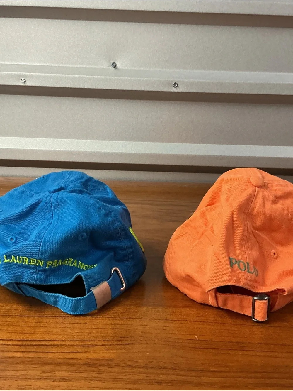 Ralph Lauren Fragrance Blue Big Pony Melon Cotton Strap Back Cap Lot Of 2